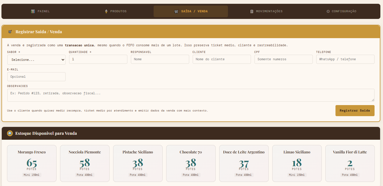 Gestão de vendas e estoque do freezer virtual